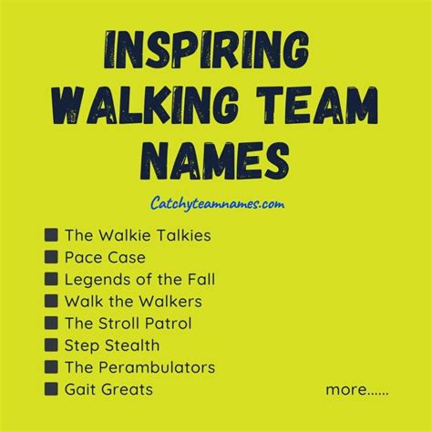 best walking team names|71 Best Walking Team Names (Curated & Ranked) + Generator.